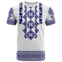 Custom Ukraine T Shirt Navy Ukrainian Folk - Wonder Print Shop