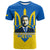 Custom Ukraine T Shirt Ukraine Gold Trident Slava Ukraini Blue - Wonder Print Shop