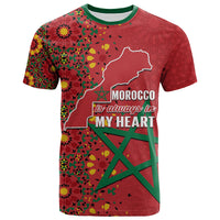 Custom Morocco Western Sahara T Shirt Map Red Moroccan Is Always In My Heart - Wonder Print Shop