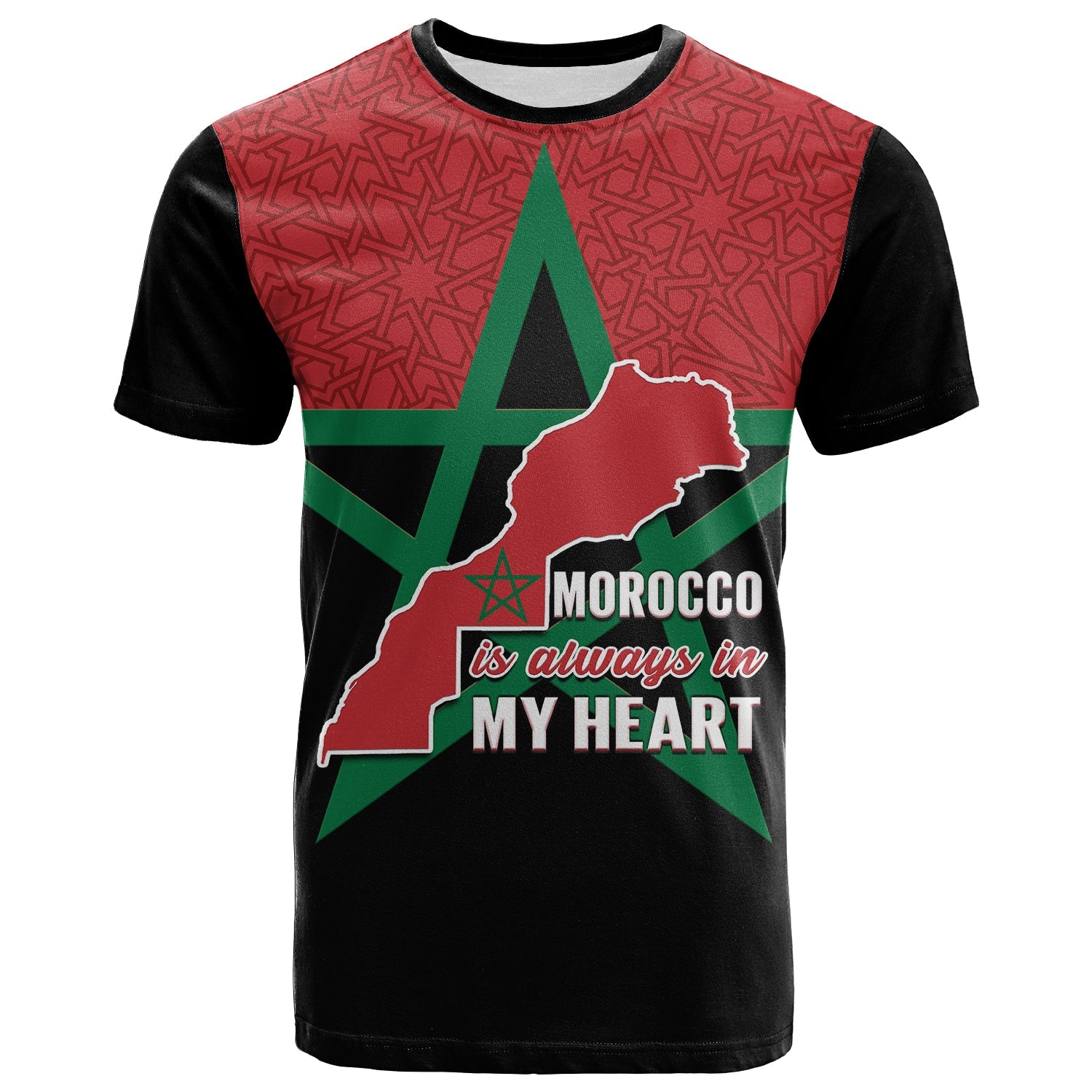 Morocco Western Sahara T Shirt Map Black Moroccan Is Always In My Heart - Wonder Print Shop