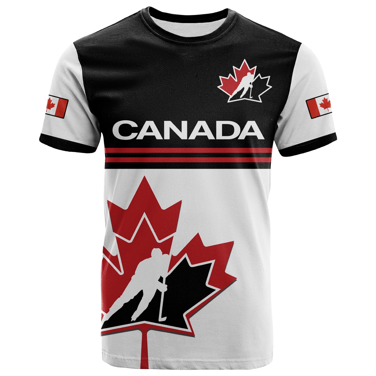 custom-text-and-number-canada-hockey-2023-t-shirt-maple-leaf-white-style