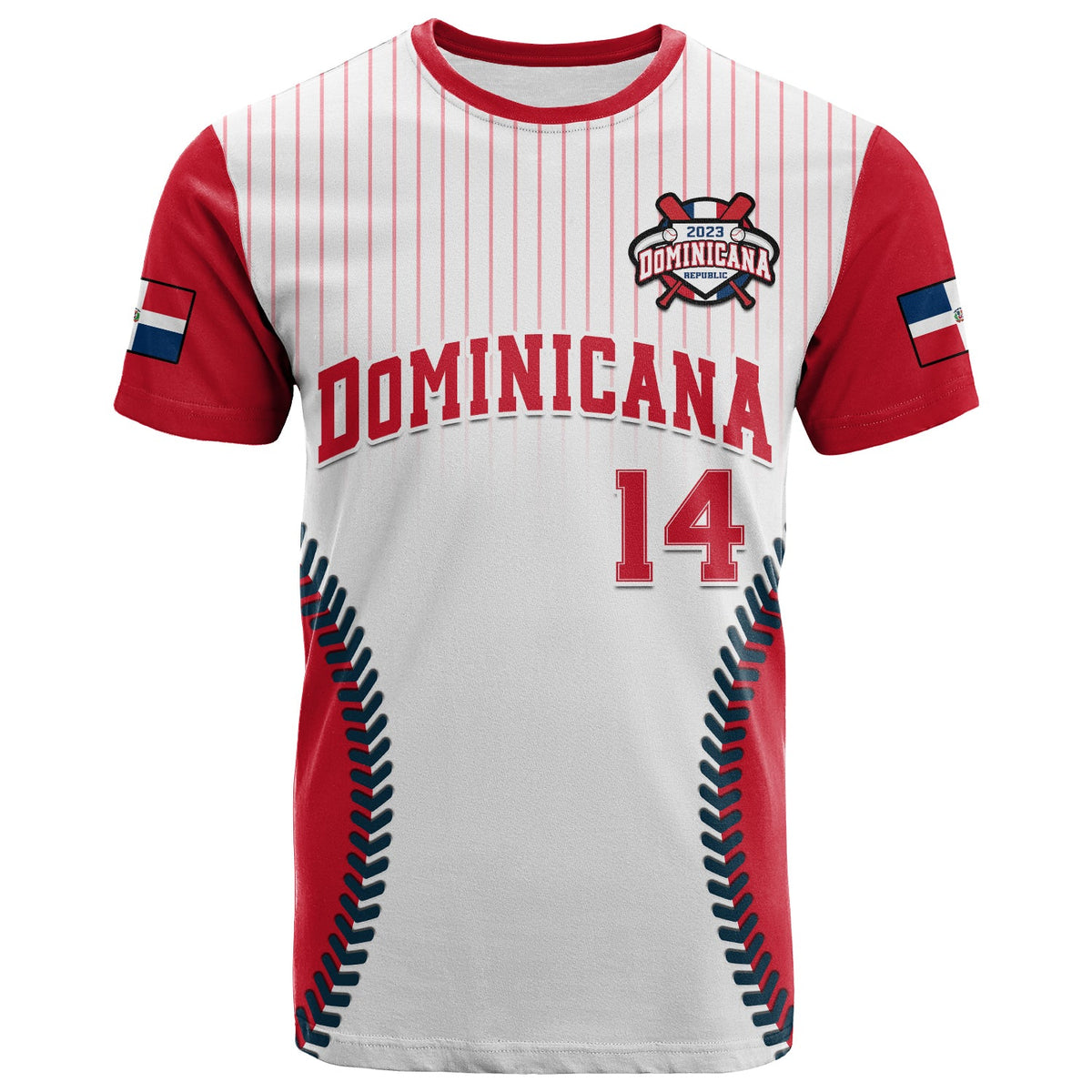 Custom Dominican Republic Baseball 2023 T Shirt Version White - Wonder Print Shop