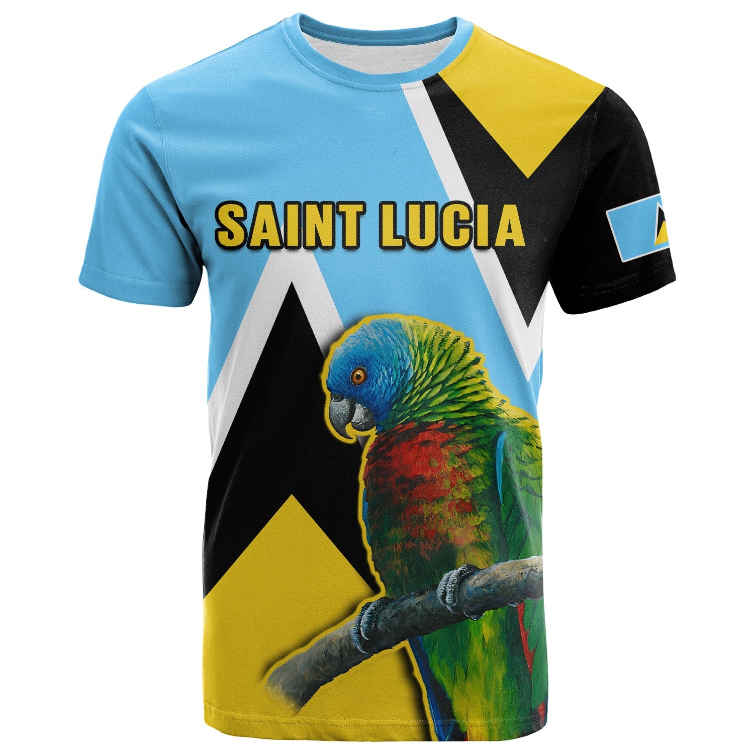 custom-personalised-saint-lucia-t-shirt-saint-lucian-parrot-simple-style