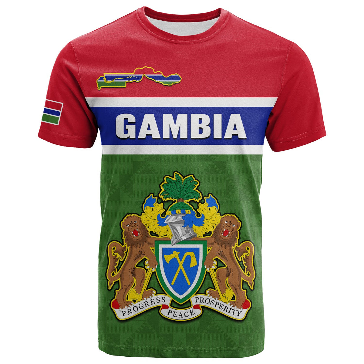 Custom Gambia T Shirt Happy 58th Independence Anniversary Flag Style - Wonder Print Shop