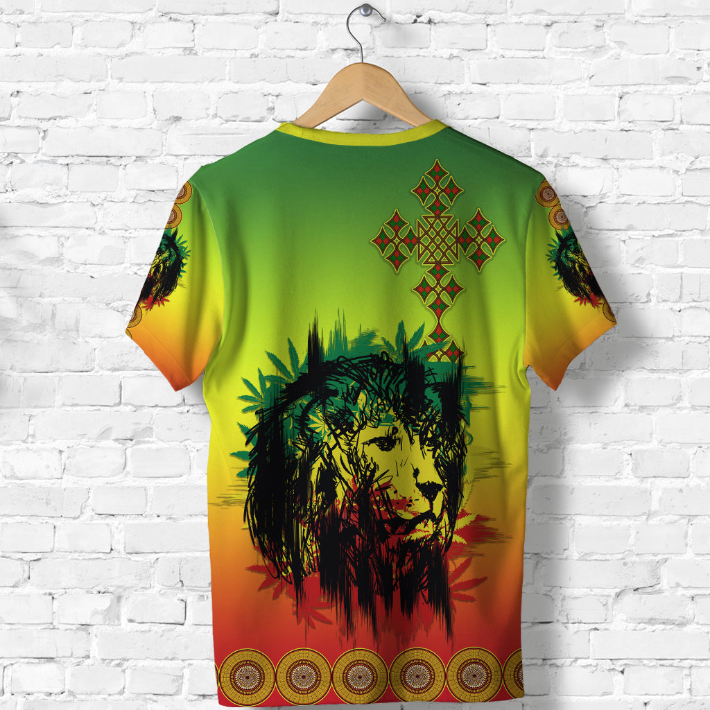 Ethiopia T Shirt KID Cross Mix Lion Colorful Style - Wonder Print Shop