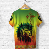 Ethiopia T Shirt KID Cross Mix Lion Colorful Style - Wonder Print Shop