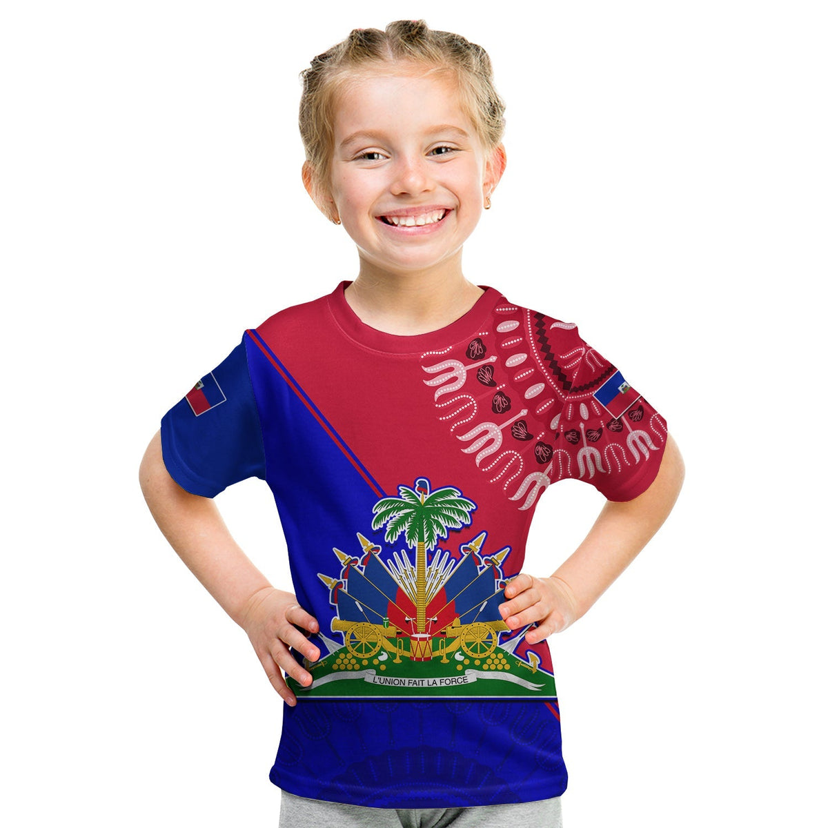 Haiti T shirt KID Haiti Flag Dashiki Simple Style - Wonder Print Shop