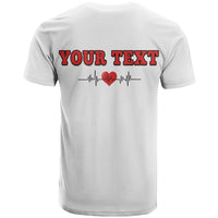Custom American Valentines Day T Shirt White My Heart Only Beats For Her - Wonder Print Shop