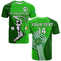Custom Ireland Cricket T Shirt Irish Flag Celtic Cross Sporty Style - Wonder Print Shop