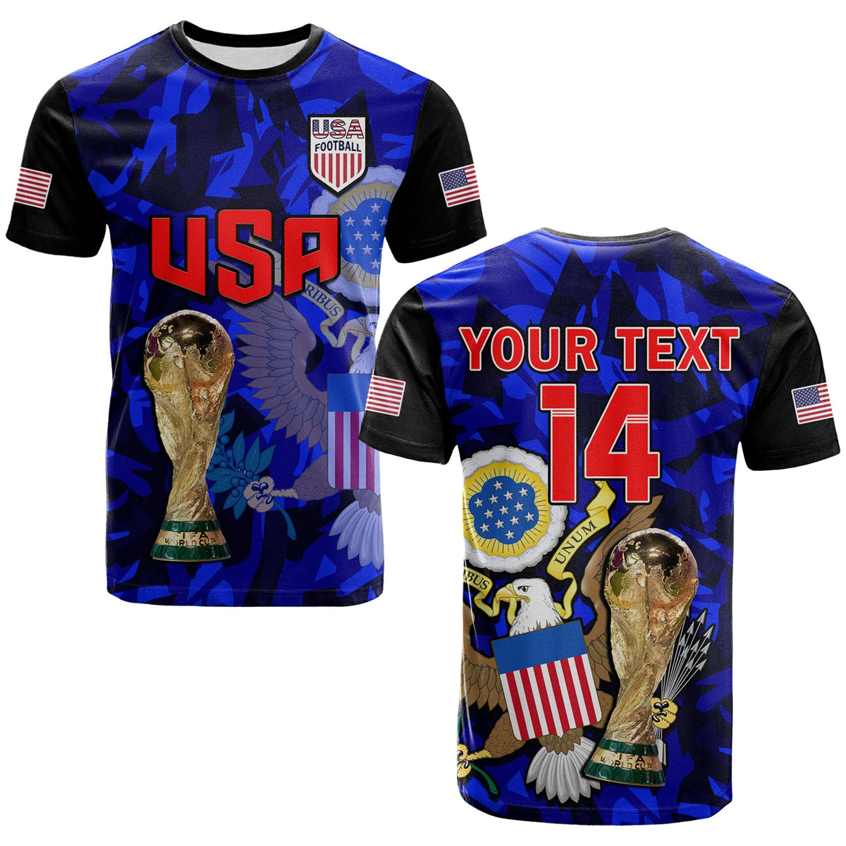 Custom USA Football T Shirt The Yanks Champions WC 2022 - Wonder Print Shop