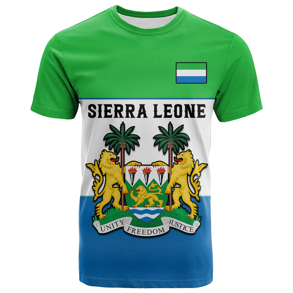 Custom Sierra Leone T Shirt Happy Independence Day - Wonder Print Shop