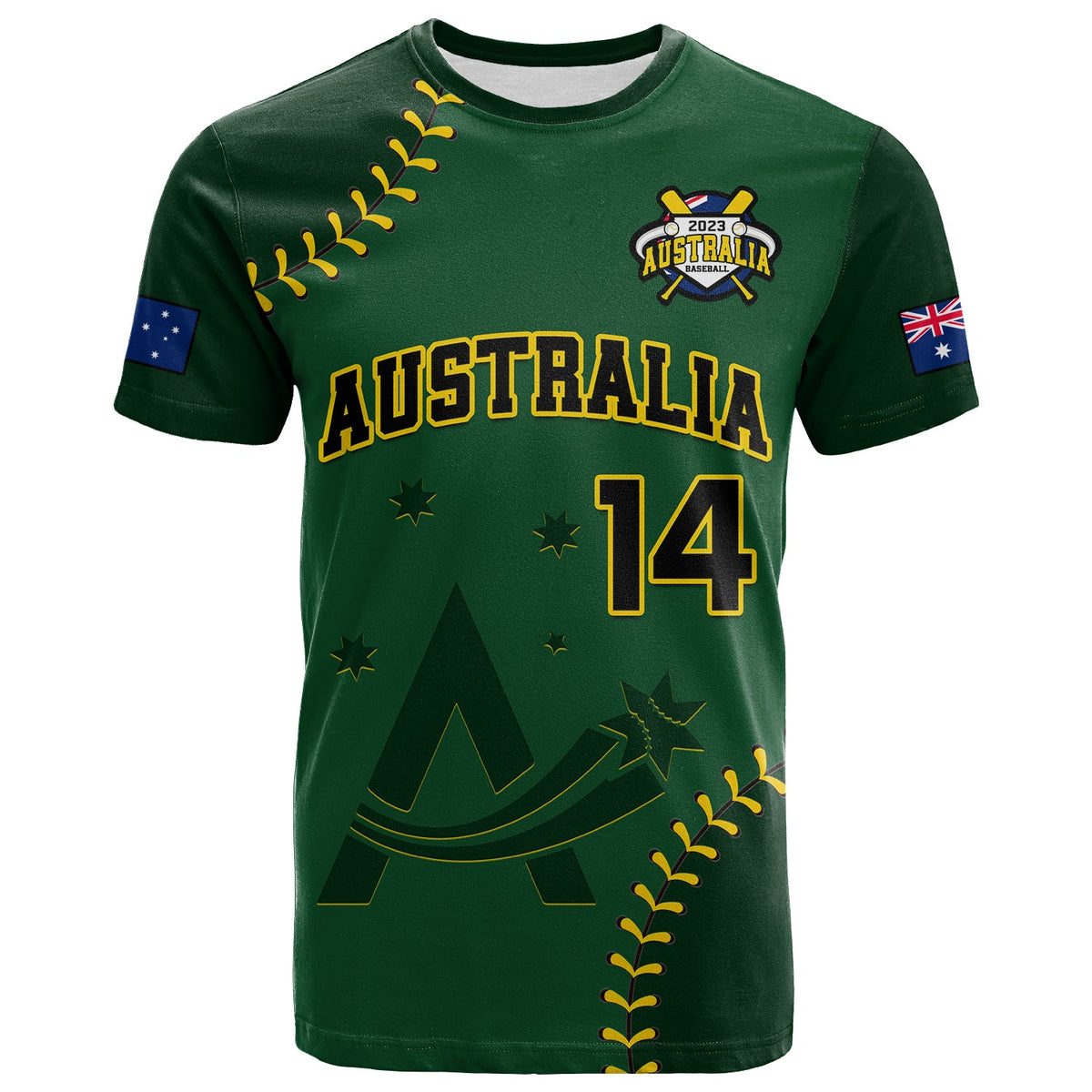 Custom Australia Baseball 2023 T Shirt Go Aussie - Wonder Print Shop
