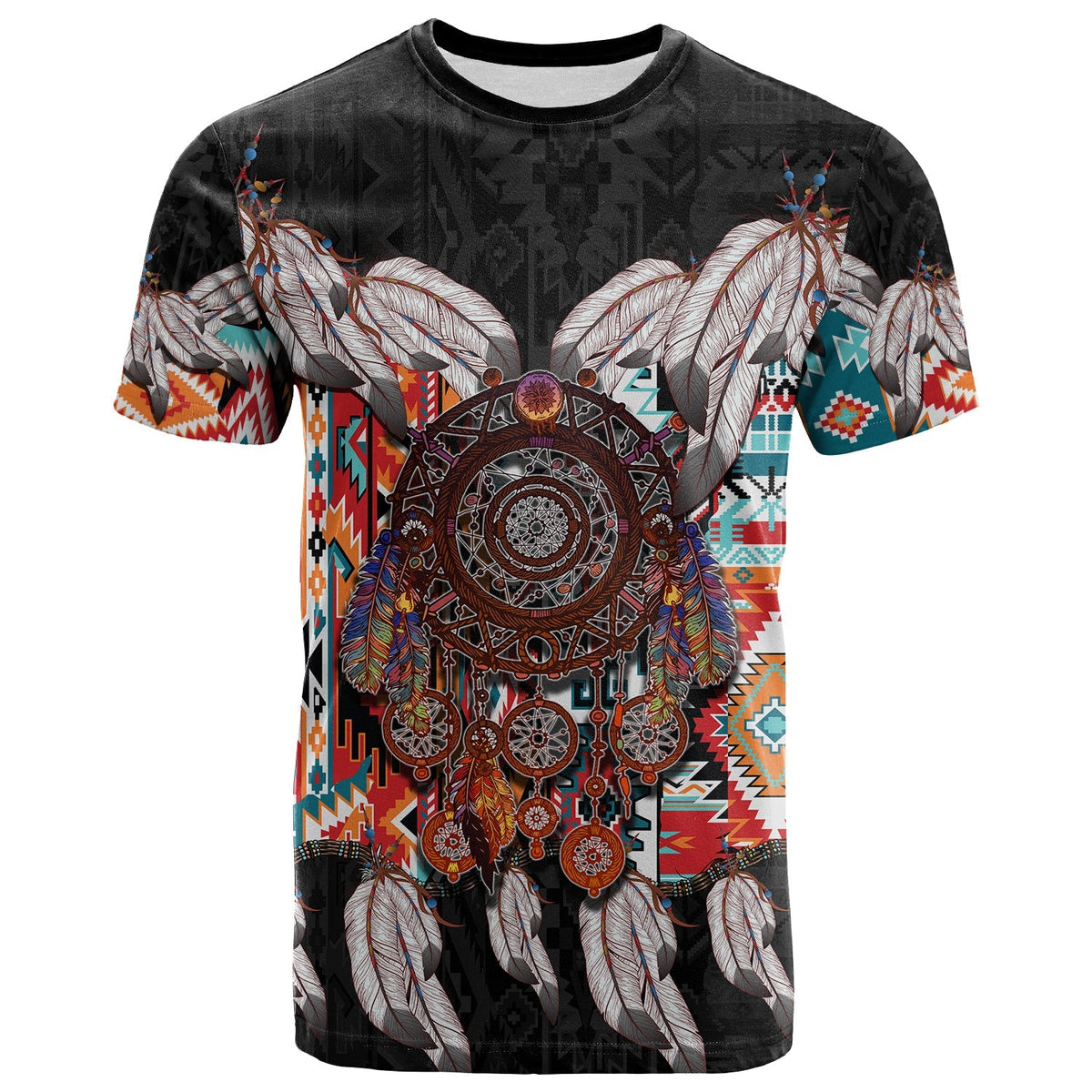 Custom Native American T Shirt Native Patterns Dreamcatcher LT6 - Wonder Print Shop