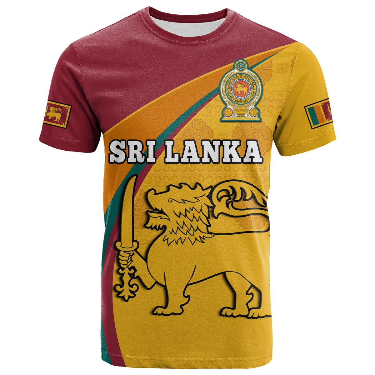 Custom Sri Lanka T Shirt Sri Lankan Pattern Happy 75 Years Of Independence - Wonder Print Shop