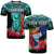 Custom Guam Chamorro T Shirt Guaman Latte Stone Tropical Flowers Turquoise Style - Wonder Print Shop