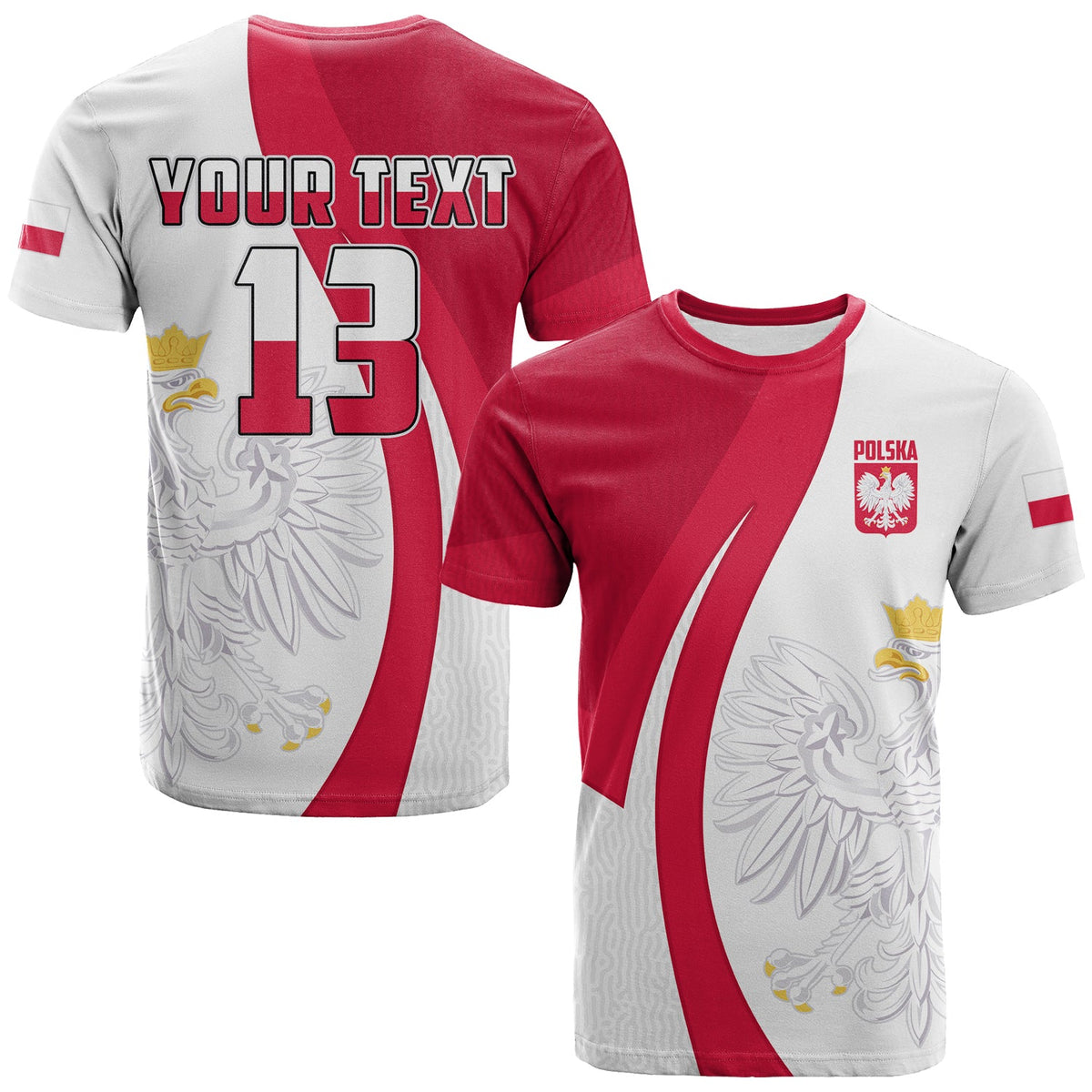 Custom Poland Football T Shirt Come On Biao Czerwoni Soccer Polski Champions World Cup LT13 - Wonder Print Shop