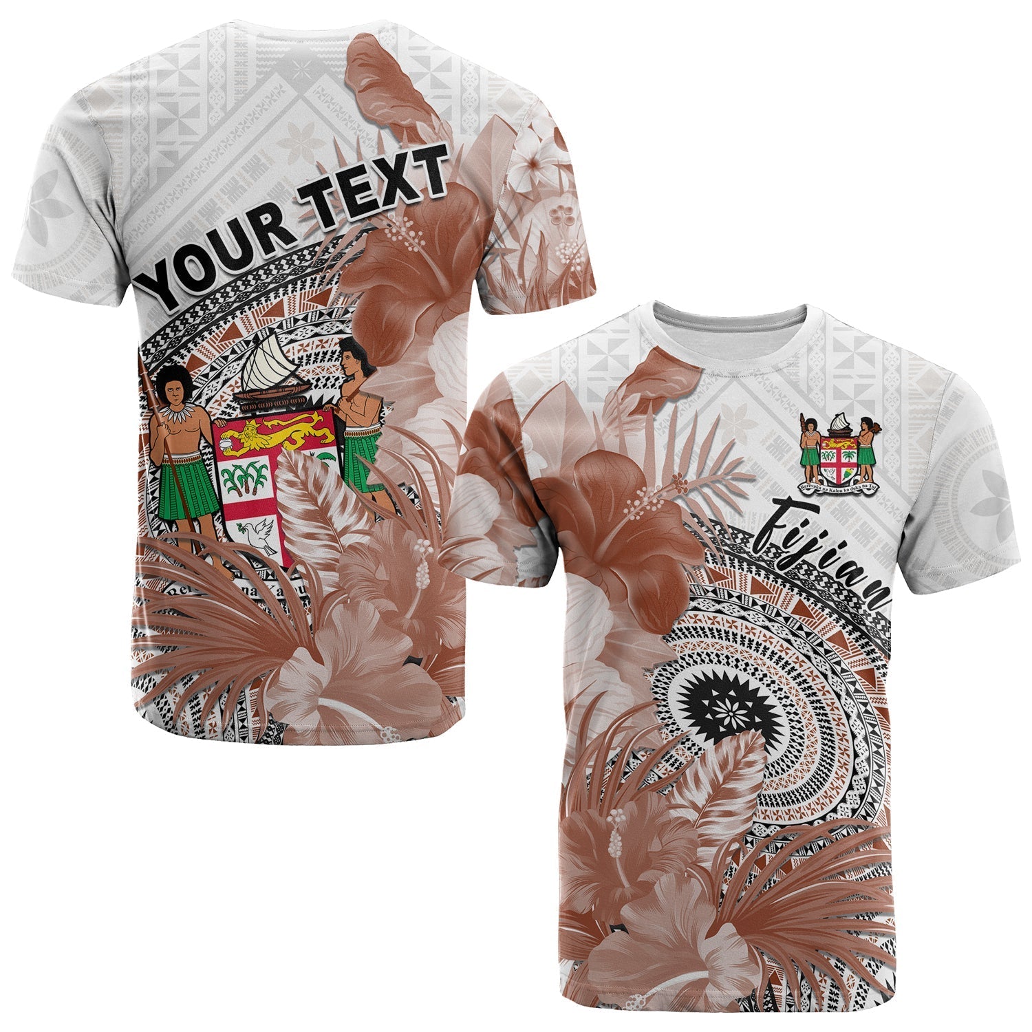 Custom Fiji Tapa T Shirt White Fijian Masi Be Loved Hibiscus LT13 - Wonder Print Shop