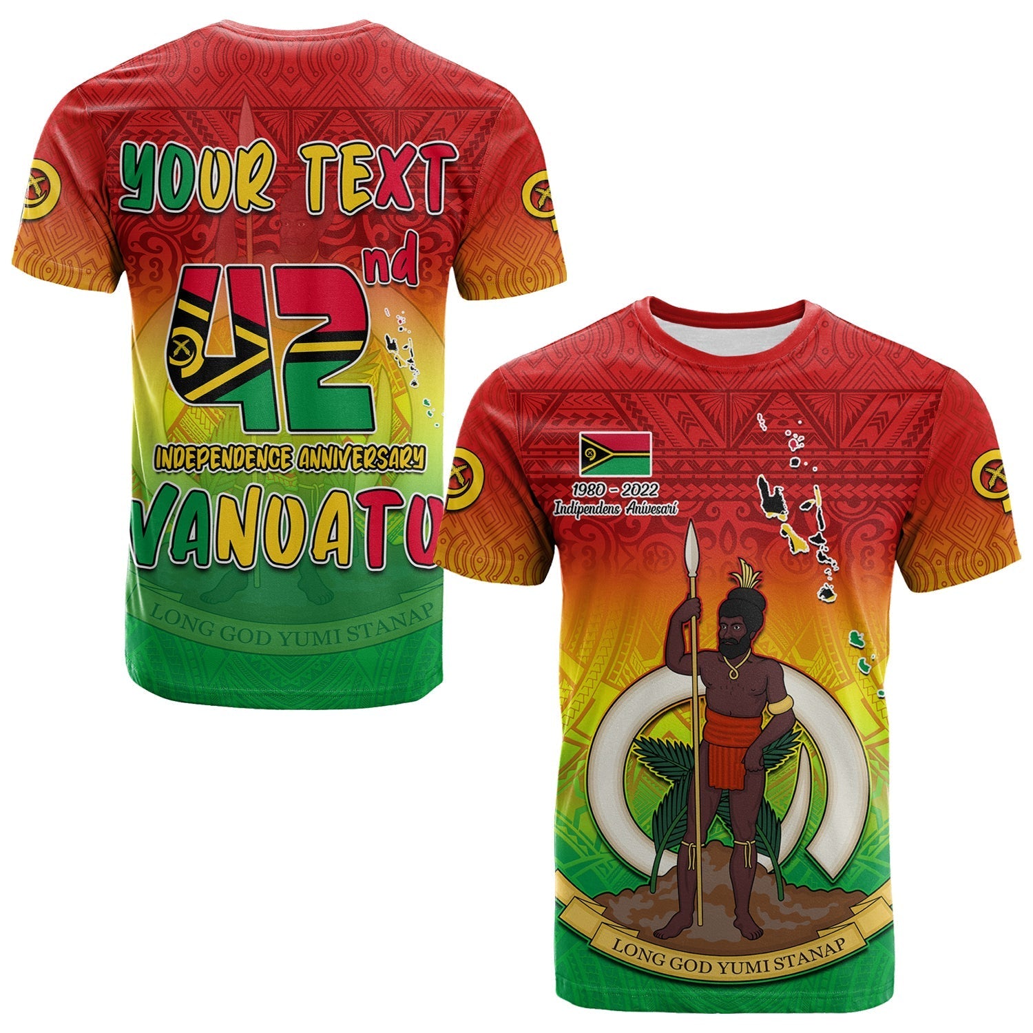 Custom Vanuatu Independence Day T Shirt 42nd Anniversary Yumi Yumi Yumi LT13 - Wonder Print Shop