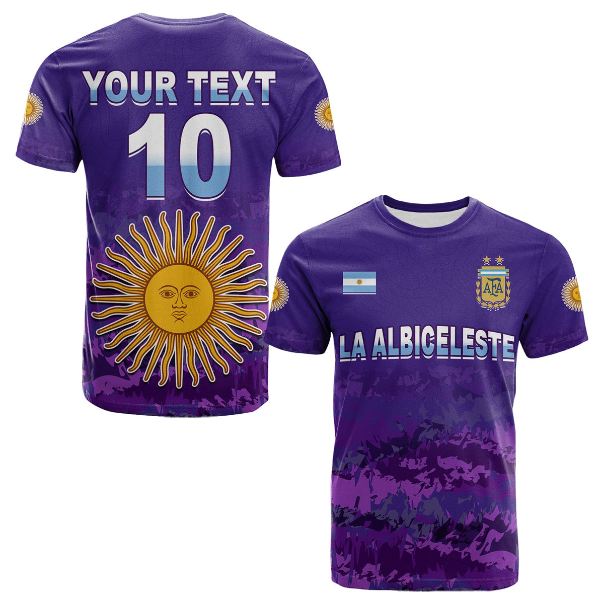 Custom Argentina Football T Shirt Go Champions La Albiceleste LT13 - Wonder Print Shop