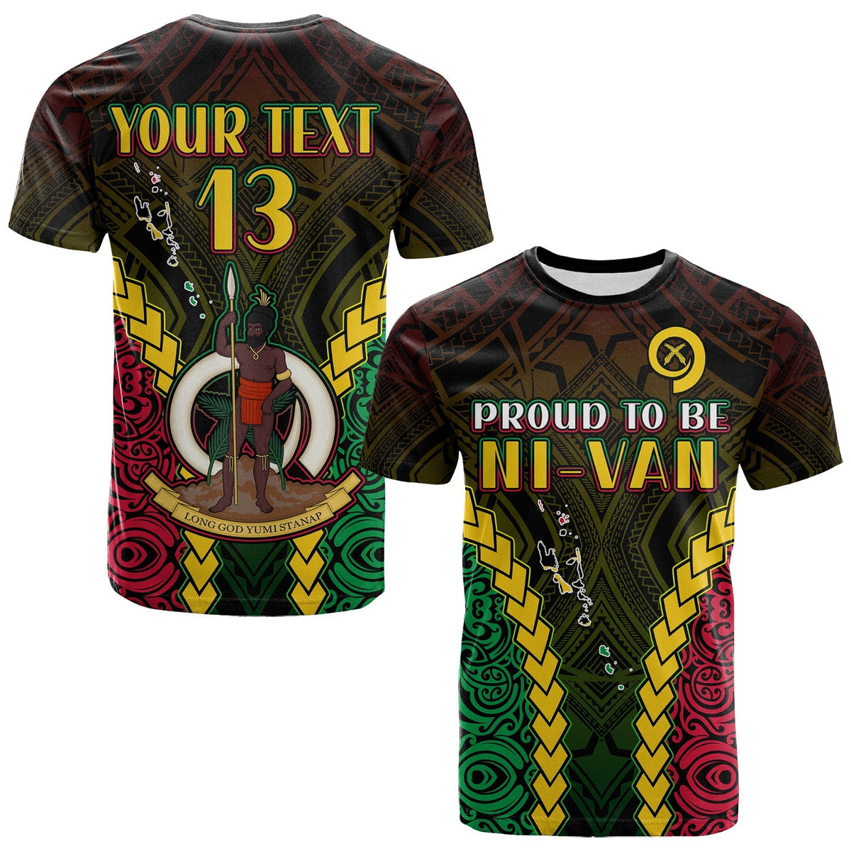 Custom Vanuatu Indigenous T Shirt Proud To Be Ni Vanuatu Polynesian Pattern LT13 - Wonder Print Shop