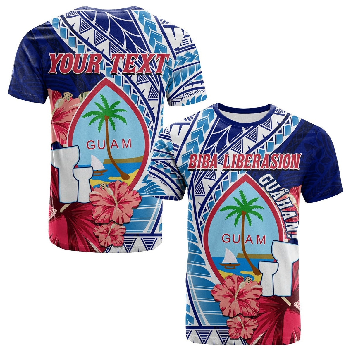 Custom Guam Chamorro T Shirt Happy Liberation Day Latte Stone LT13 - Wonder Print Shop