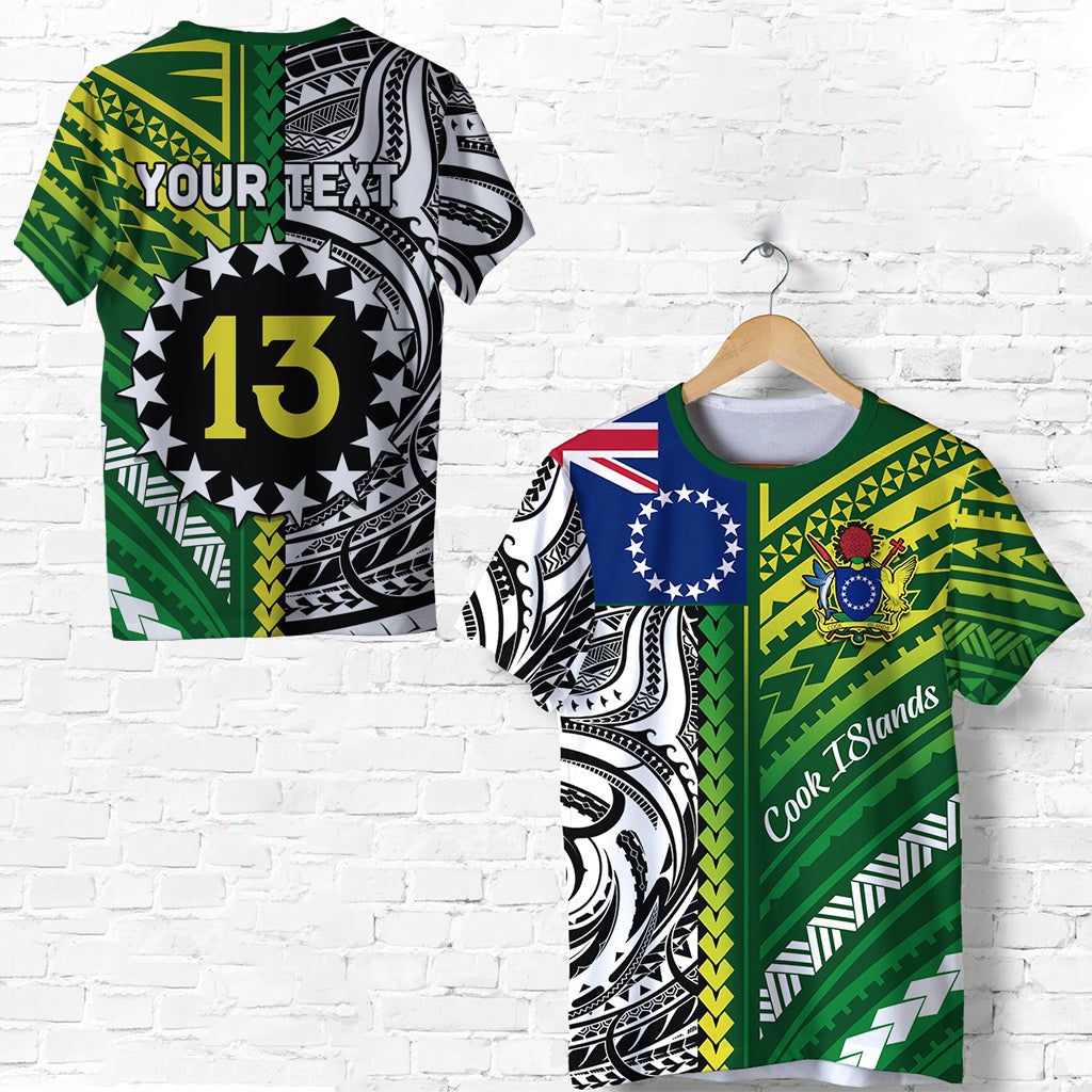 Custom Cook Islands Unique T Shirt Polynesia Pattern Custom Text and Number LT13 - Wonder Print Shop