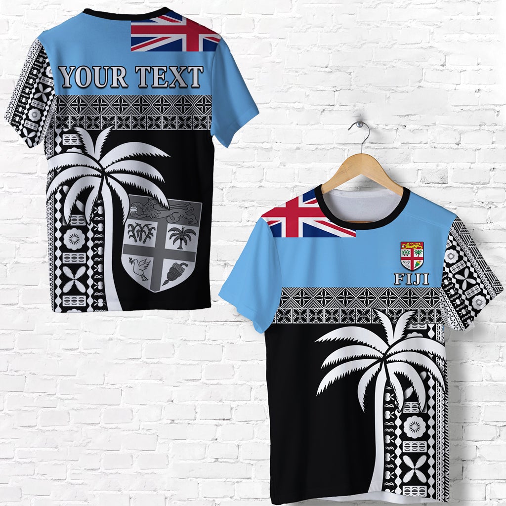 Custom Fiji Tapa Pattern T Shirt Coconut Tree LT13 - Wonder Print Shop