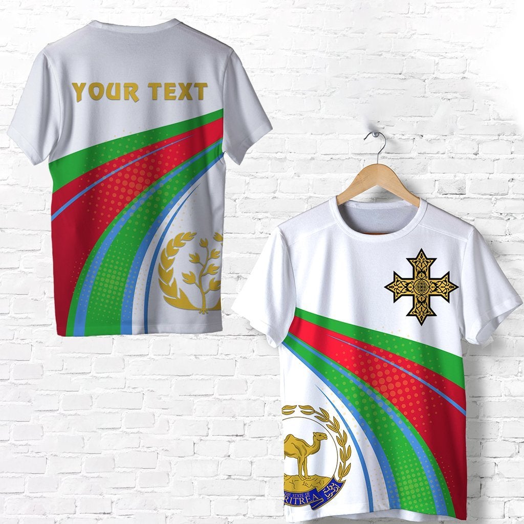 Custom Eritrean T Shirt Eritrean Flag Version with Cross LT13 - Wonder Print Shop