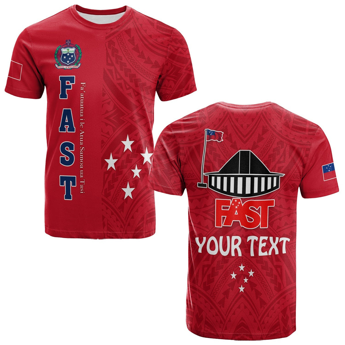 Custom F.A.S.T Samoa T Shirt We Ready Polynesian Samoan LT13 - Wonder Print Shop