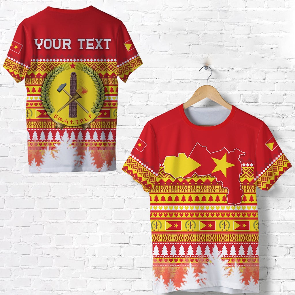 Custom Tigray T Shirt Merry Christmas Mix African Pattern LT13 - Wonder Print Shop