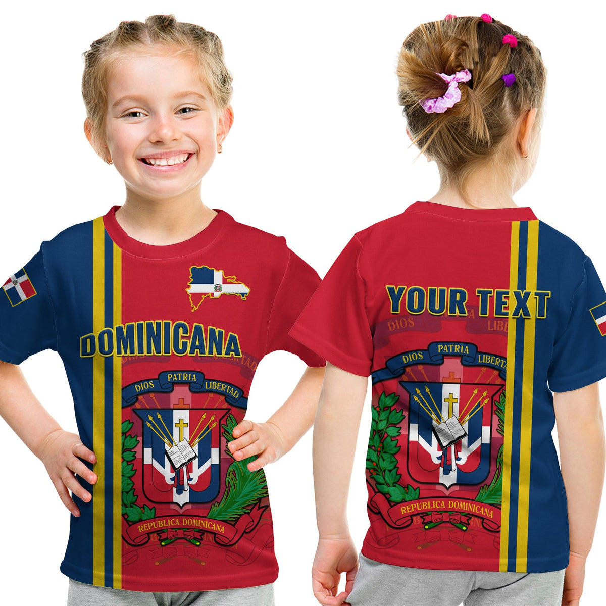 (Custom Personalised) Dominican Republic T Shirt KID Happy 179 Years Of Independence - Wonder Print Shop