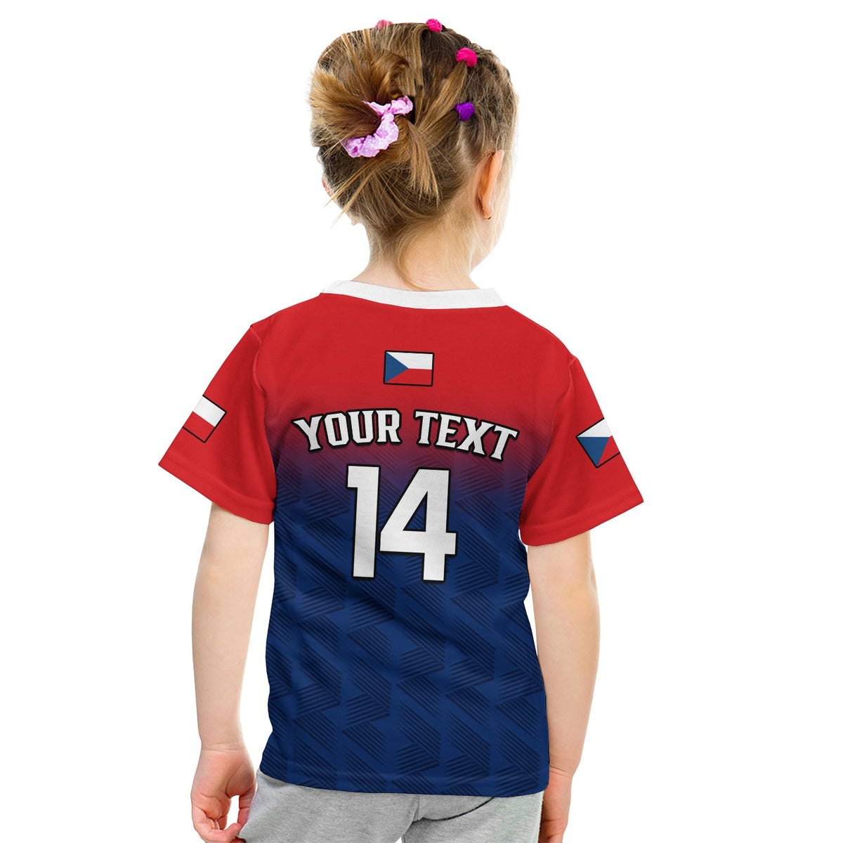 (Custom Text And Number) Czech Republic 2023 T Shirt KID Baseball - Wonder Print Shop