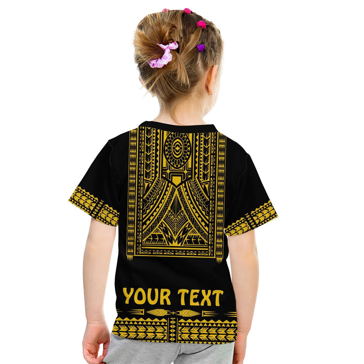 Custom Polynesian T Shirt Dashiki With Polynesian Tattoo Royal Golden Version - Wonder Print Shop