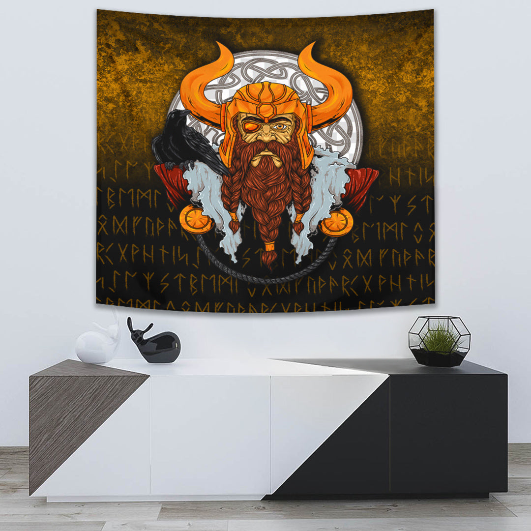 Viking Tapestry - Viking God Odin Raven Tapestry RLT12 - Wonder Print Shop