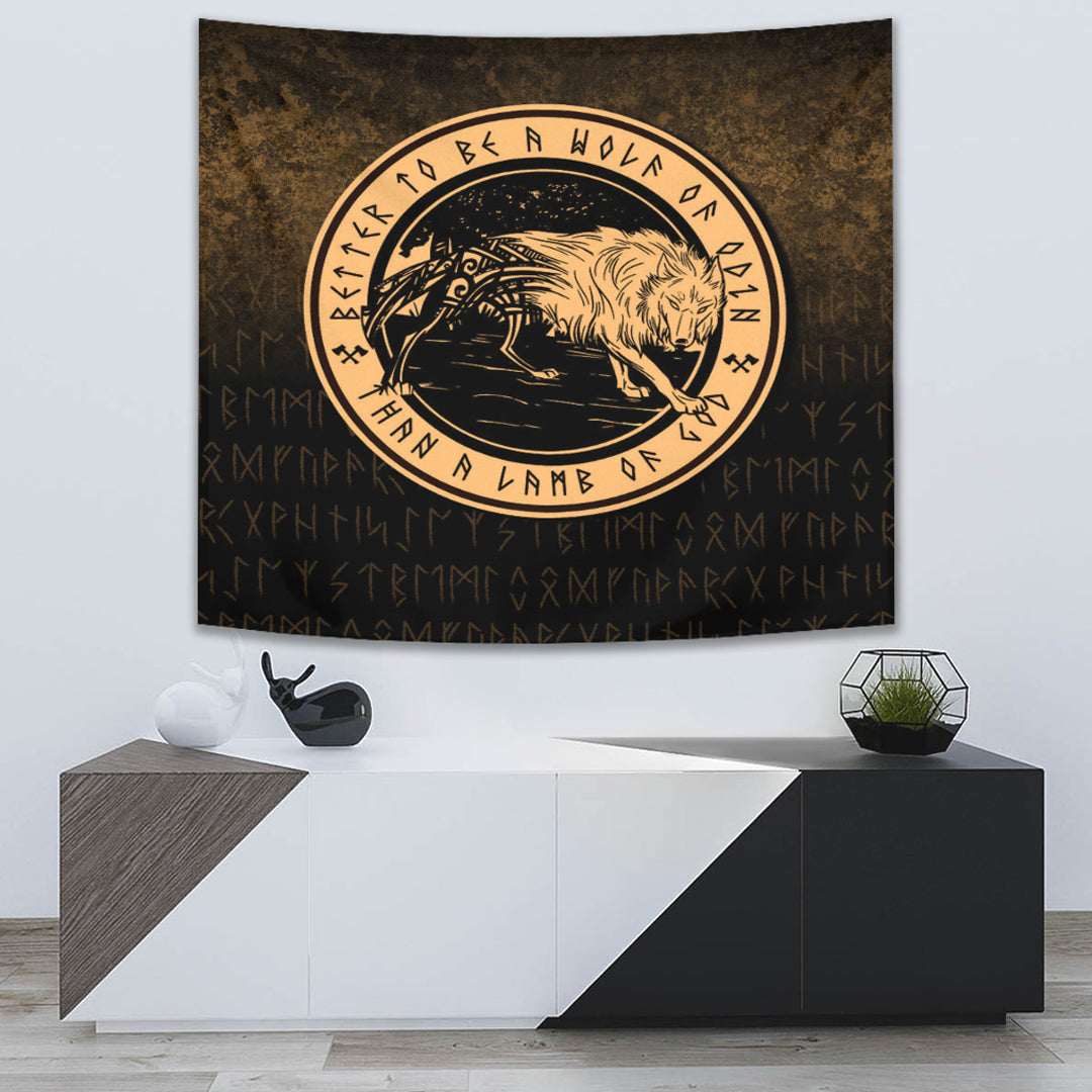 Wonder Print Shop Tapestry - Wolf Of Odin - Gold Version Tapestry RLT12 - Wonder Print Shop