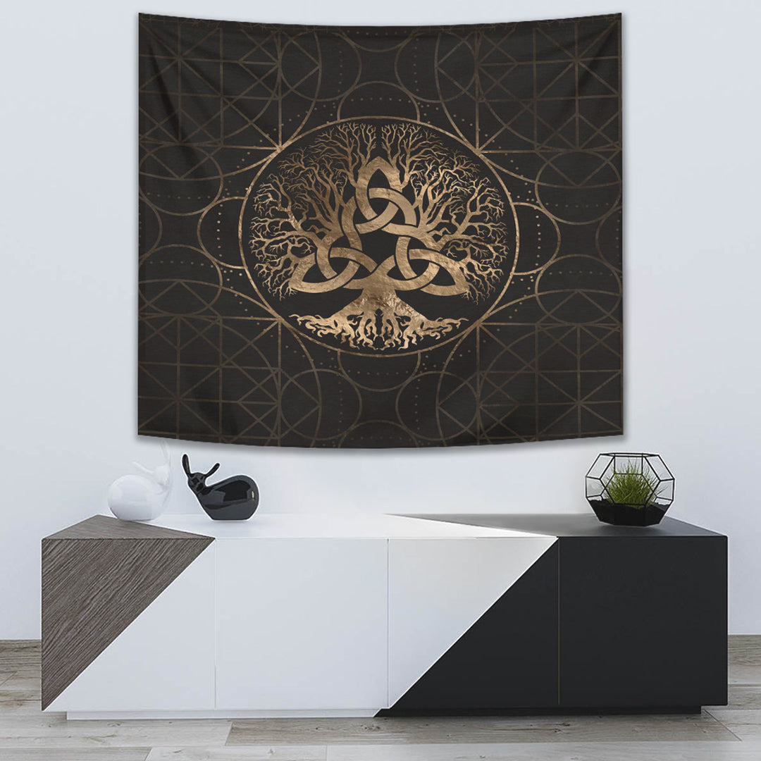 Viking Tapestry - Tree Of Life Yggdrasil with Triquetra Tapestry RLT12 - Wonder Print Shop