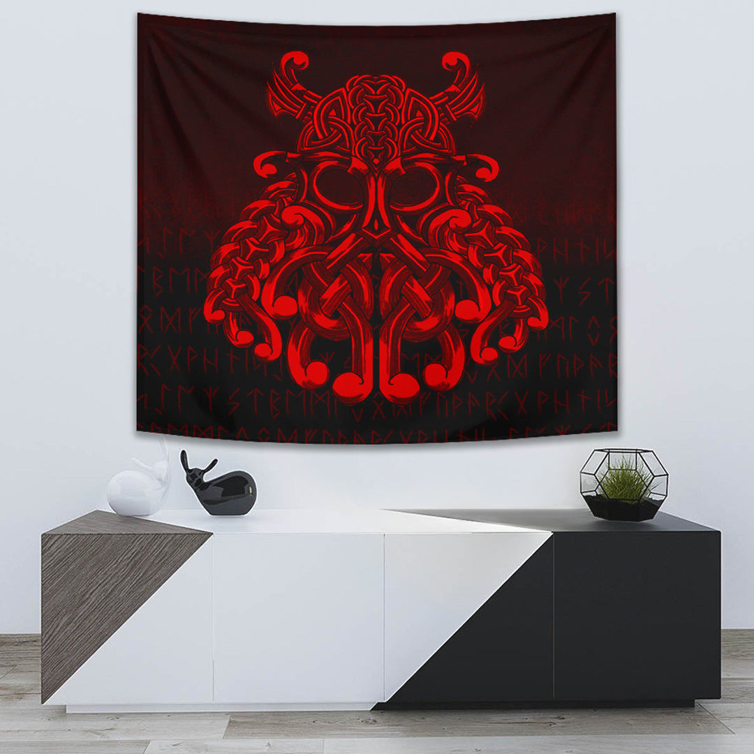 Viking Tapestry - Vikings Odin Valhalla - Red Version Tapestry RLT12 - Wonder Print Shop