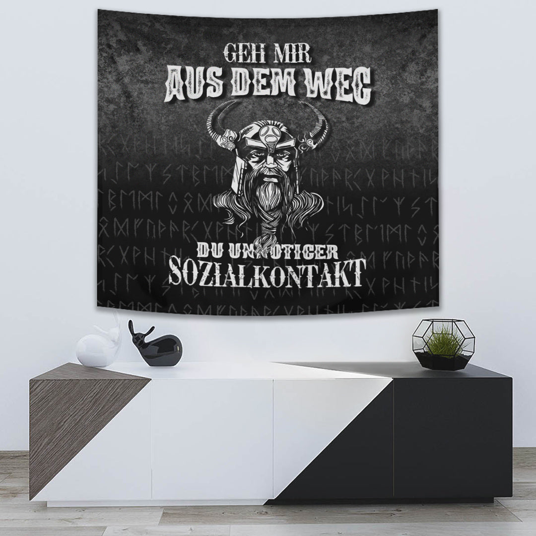 Viking Tapestry - Geh mir aus dem Weg du unnotiger Sozialkontakt Tapestry RLT12 - Wonder Print Shop