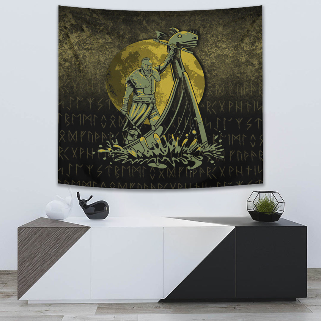 Wonder Print Shop Tapestry - Victory or Valhalla Drakkar Tapestry RLT12 - Wonder Print Shop