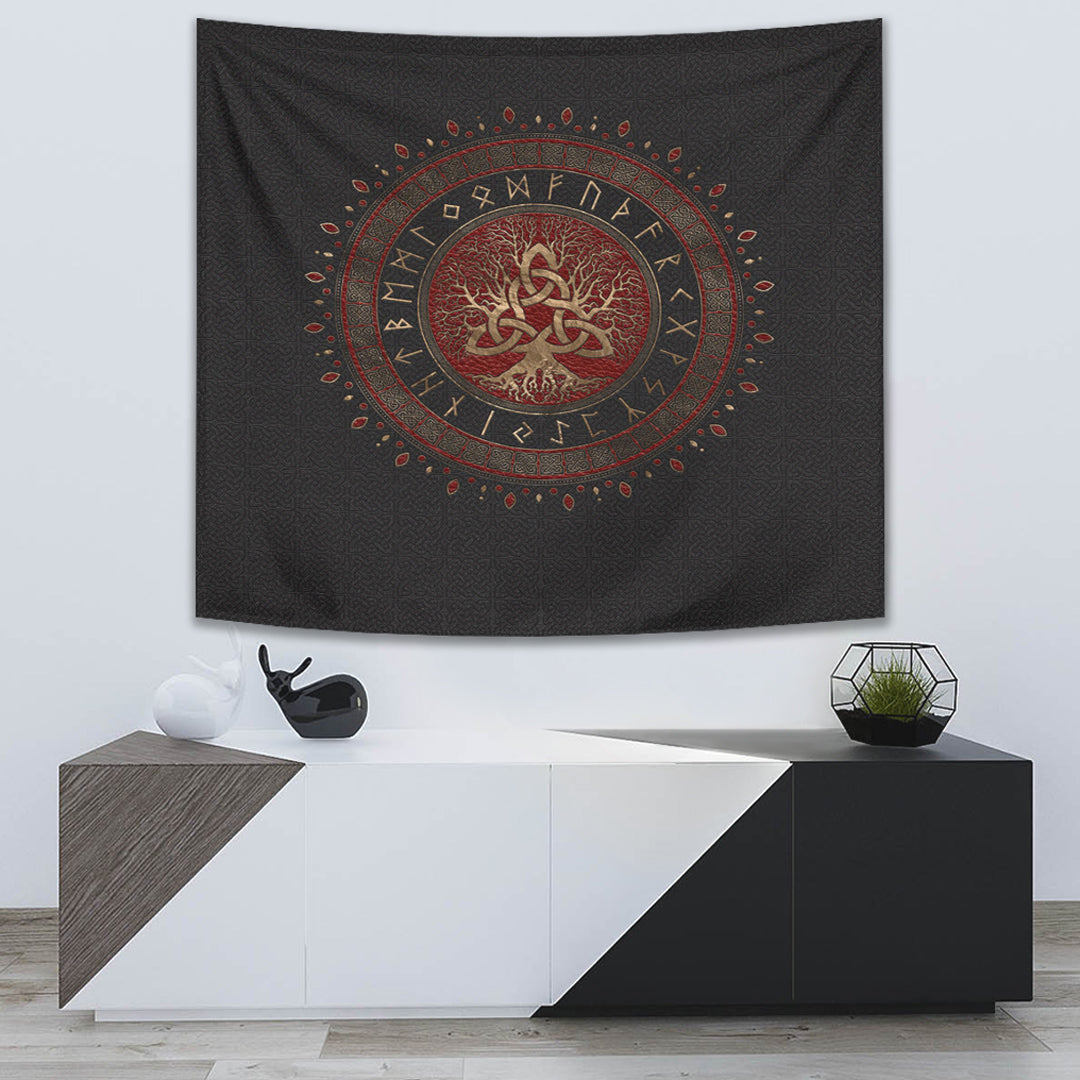 Viking Tapestry - Tree Of Life with Triquetra Tapestry RLT12 - Wonder Print Shop