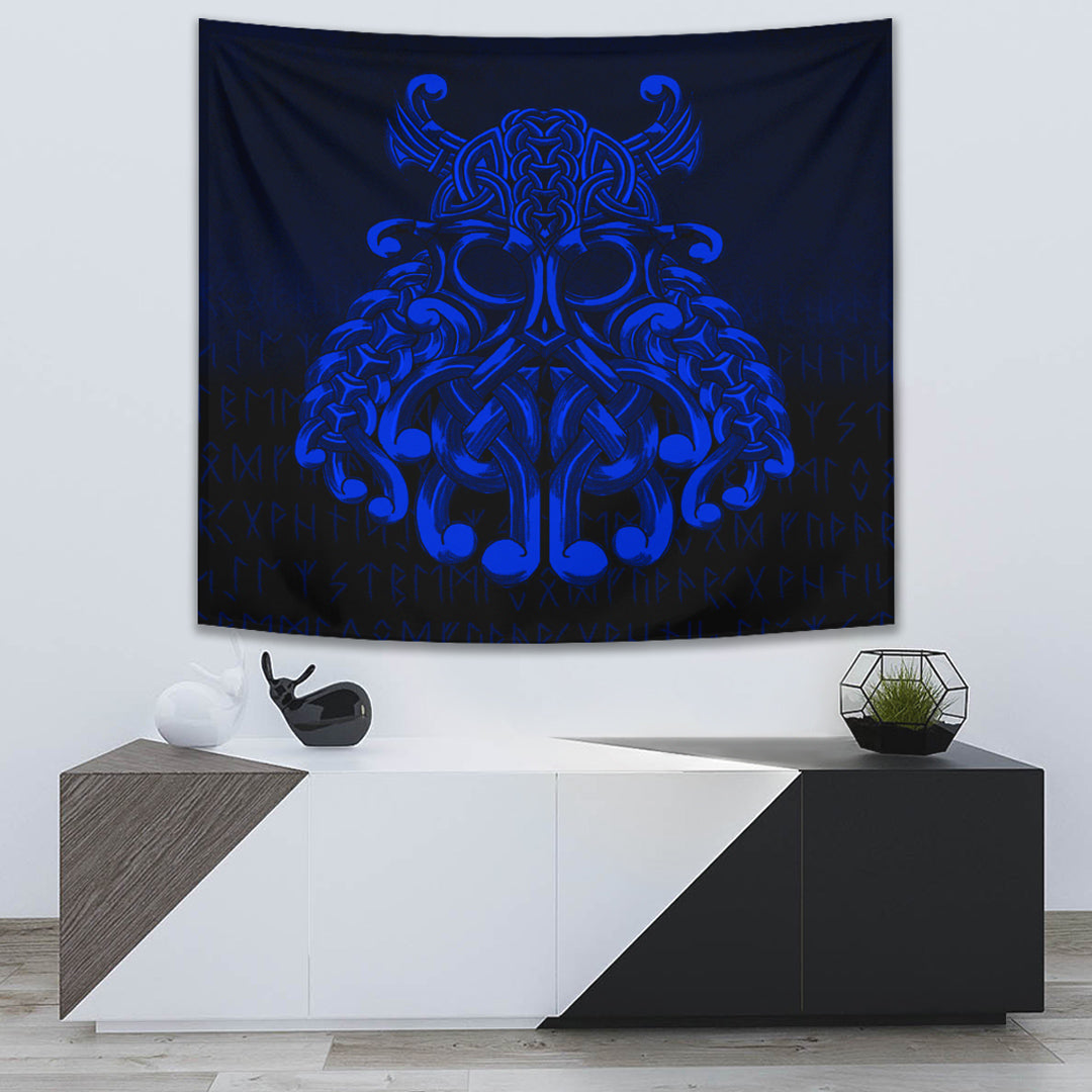 Viking Tapestry - Vikings Odin Valhalla - Blue Version Tapestry RLT12 - Wonder Print Shop