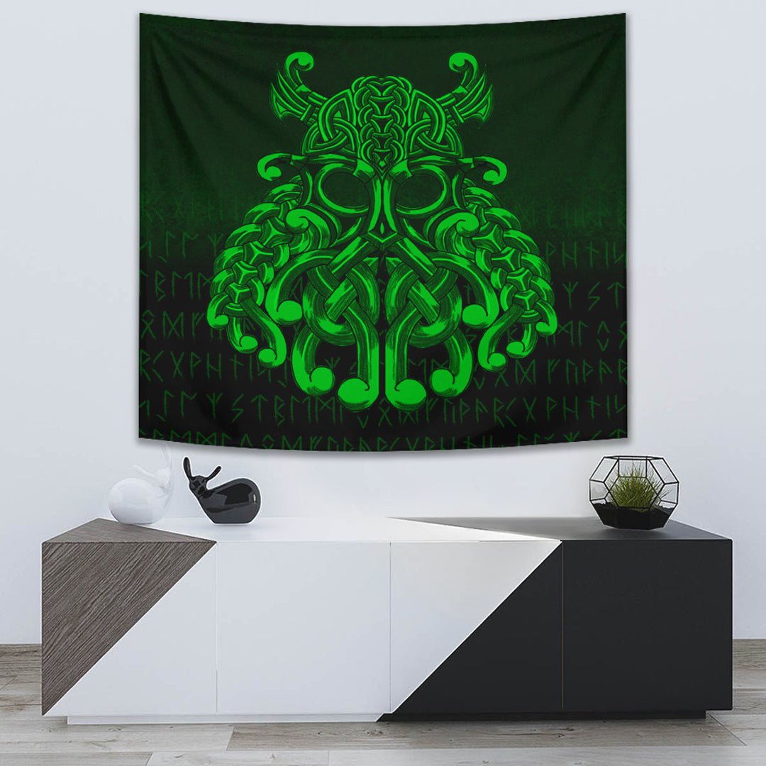 Viking Tapestry - Vikings Odin Valhalla - Green Version Tapestry RLT12 - Wonder Print Shop