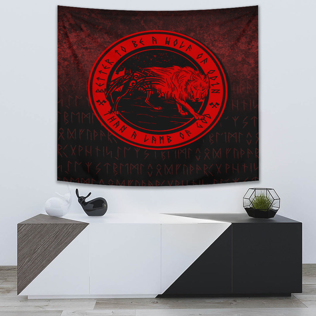 Wonder Print Shop Tapestry - Wolf Of Odin - Red Version Tapestry RLT12 - Wonder Print Shop