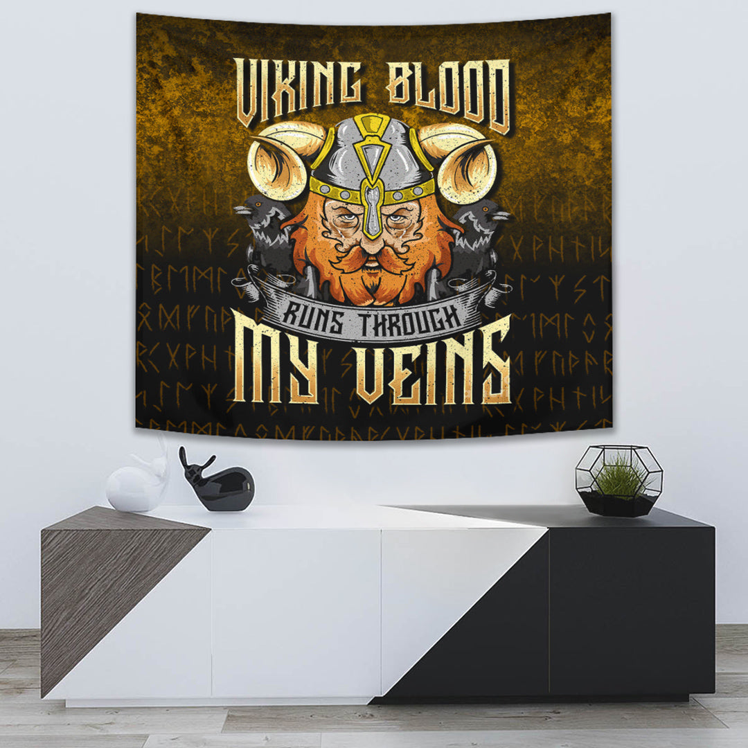 Viking Tapestry - Viking Blood Runs Through My Veins Tapestry RLT12 - Wonder Print Shop