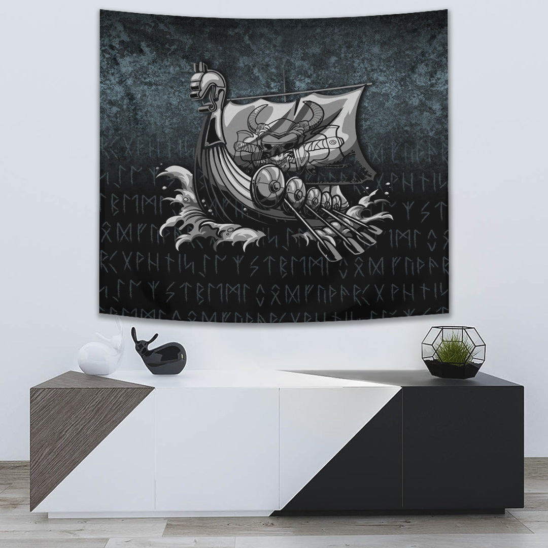 Wonder Print Shop Tapestry - Victory or Valhalla Drakkar Tapestry RLT12 - Wonder Print Shop