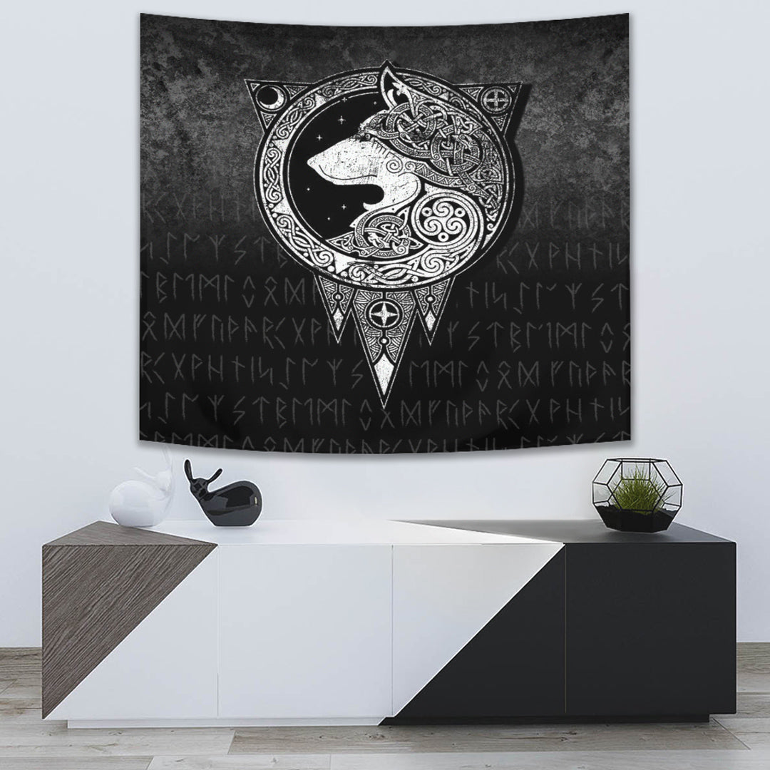 Viking Tapestry - Viking Norse Wolf Tapestry RLT12 - Wonder Print Shop