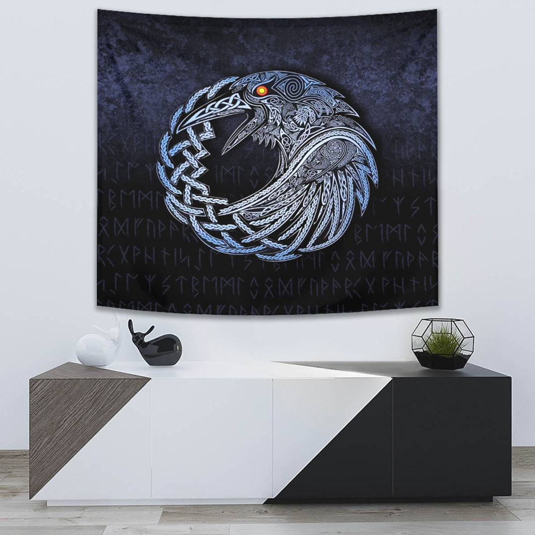 Viking Tapestry - Vikings Raven - Special Blue Version Tapestry RLT12 - Wonder Print Shop