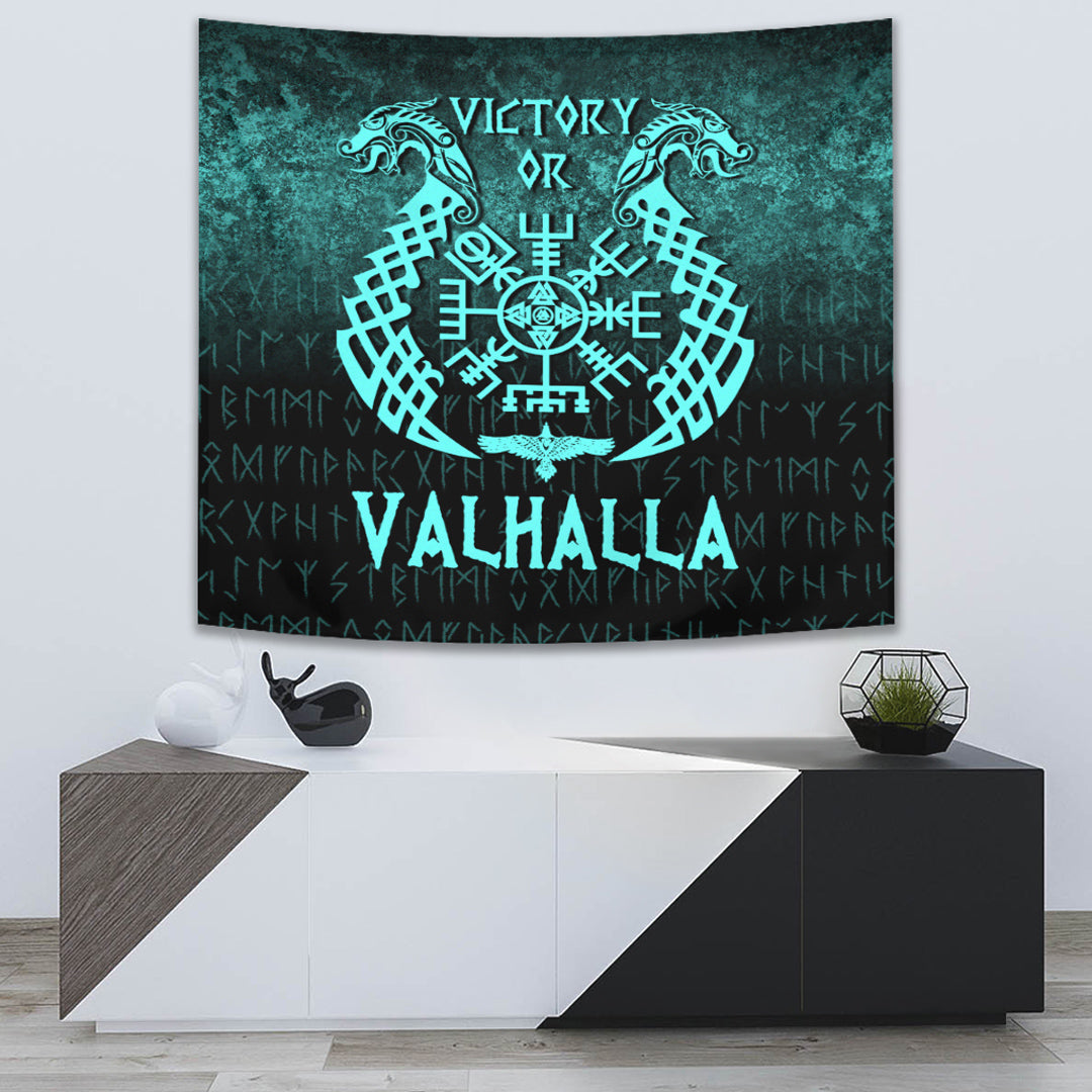 Wonder Print Shop Tapestry - Victory or Valhalla - Cyan Version Tapestry RLT12 - Wonder Print Shop