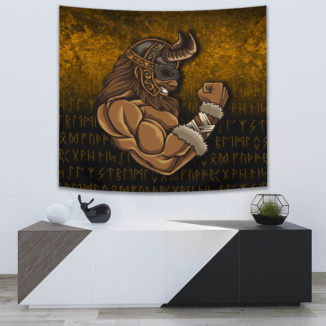 Viking Tapestry - Viking Warrior Muscles Power Tapestry RLT12 - Wonder Print Shop