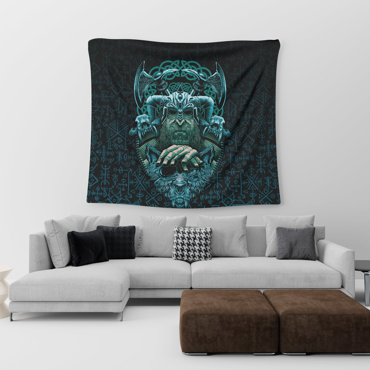 Viking Tapestry Odin With Fenrir RLT12 - Wonder Print Shop